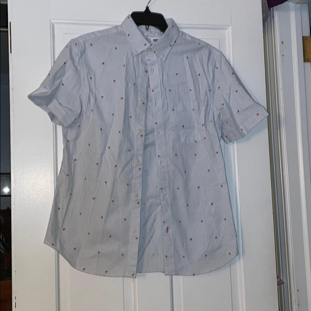 Old Navy Watermelon Oxford Shirr Slim Fit